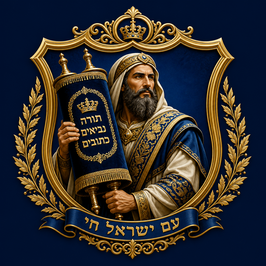 Heroes of the Scriptures emblem — a bearded warrior holding a Torah scroll